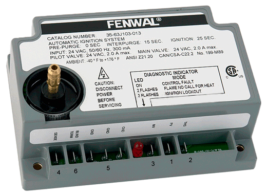Fenwal Controls Direct Spark Ignition Control, Series 35-60J 24 VAC